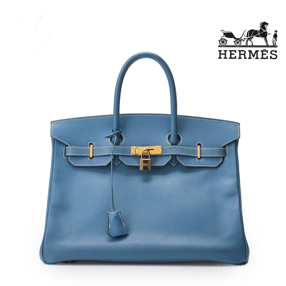 Hermes Blue Satchel Bag